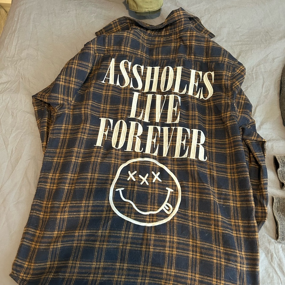 Assholes Live Forever flannel Good Die Young large